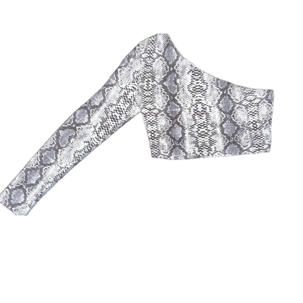 Snake Print One-Shoulder Top